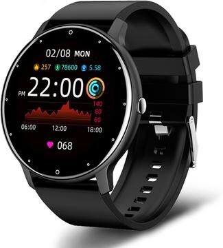 Clever Finds Smart Watch For Men Full Touch Fitness Tracker With Bluetooth Waterproof Sports Monitoring black