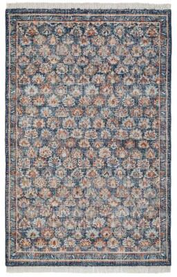 Terra by Obeetee Palace Floral Navy Rug