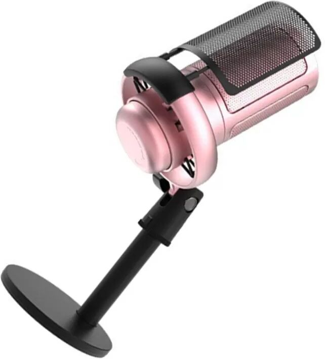 INF Microphone à condensateur USB Rose pour gaming et streaming avec filtre anti-pop, mise en sourdine tactile et plug-and-play