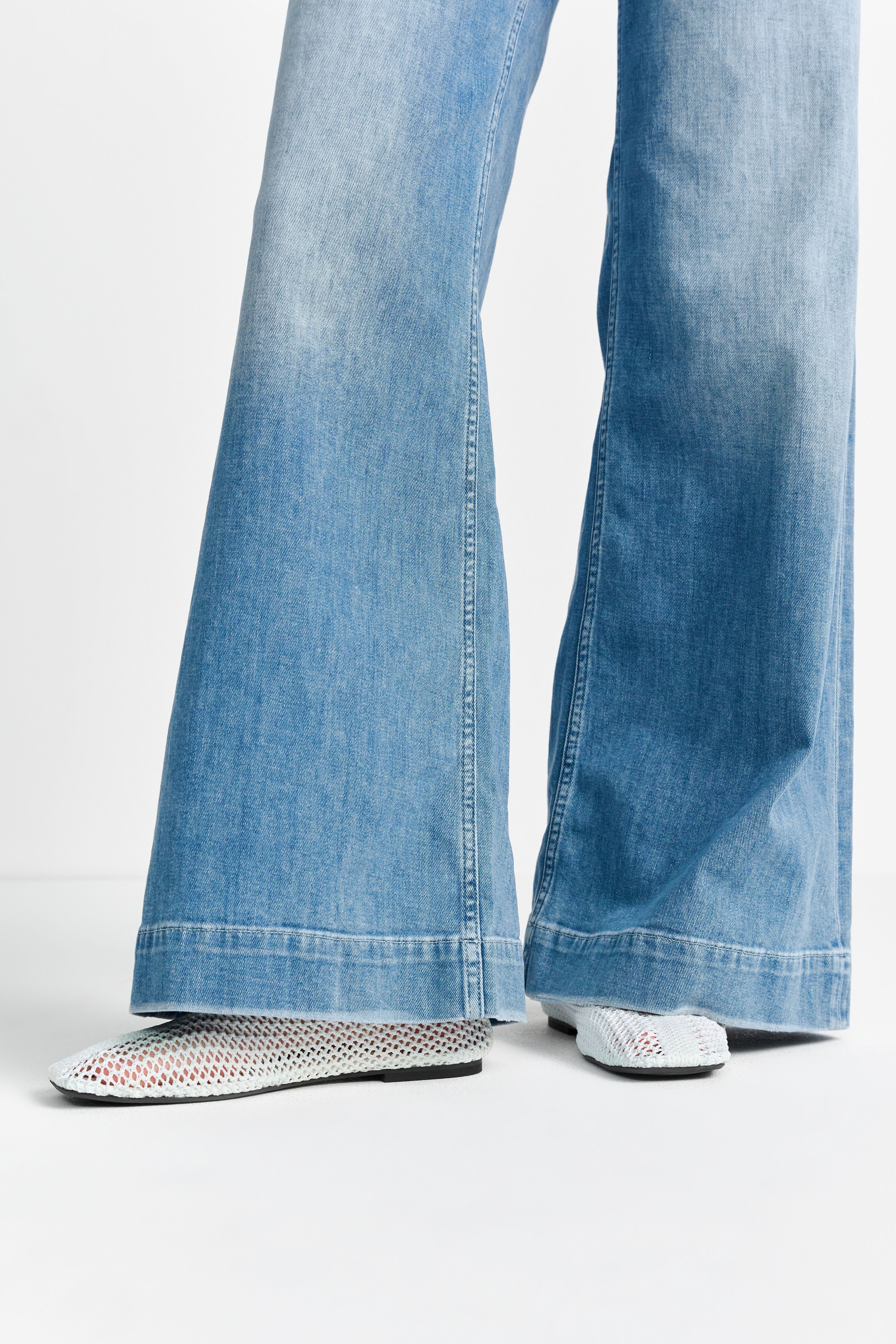 Weite Jeans RICHROYAL, Damen, Gr. 29, Länge 32, blau (denim blau), Denim/Jeans, Obermaterial: 92% Baumwolle, 6% Elastomultiester, 2% Elasthan, ausgestellt, Jeans Weite Jeans, Marlene-Form denim blau 29, Länge 32