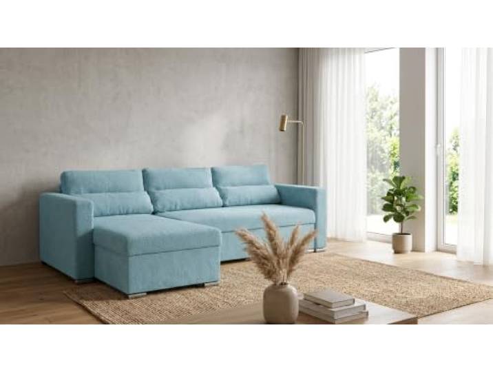 Family Meble Ecksofa Varius Hunter mit Schlaffunktion und 2 Bettkästen, Ecke Links oder rechts montierbar – Variante Hunter 54