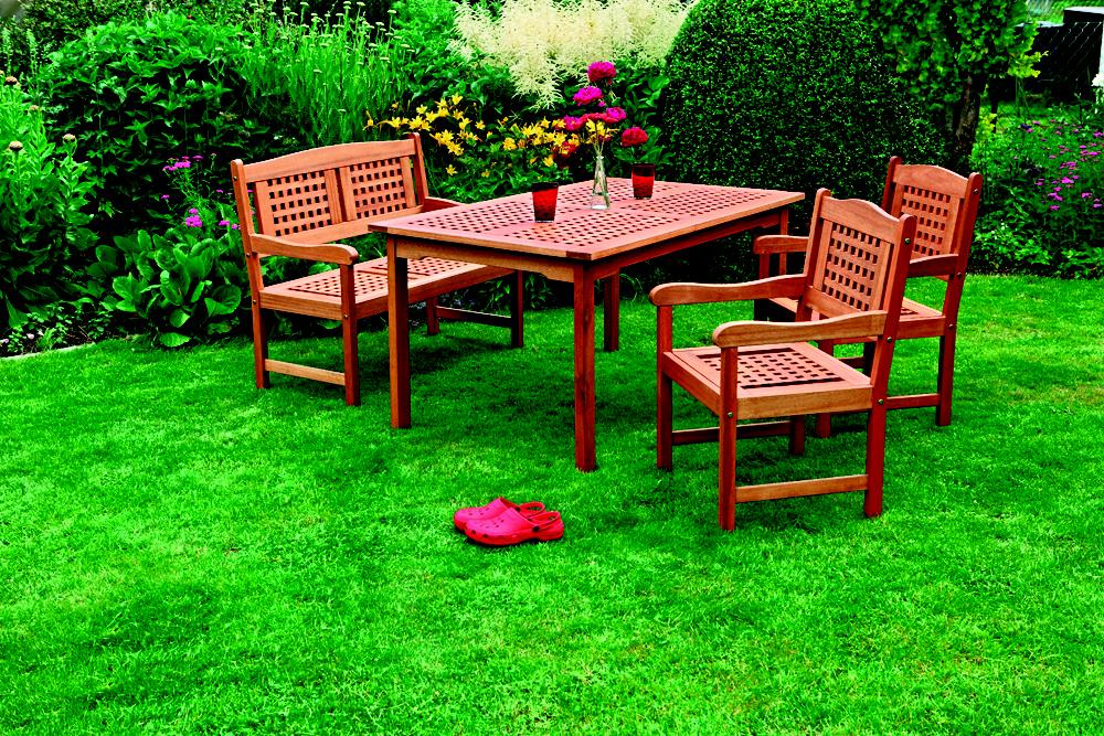 MERXXHANDELS Lima Set 4tlg 2 Sessel 2er Bank Tisch 150x90cm 09223663