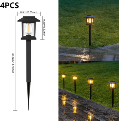 Inspire Curations 4PCS Solar Tungsten Filament Pathway Lights For Garden And Lawn 4pcs