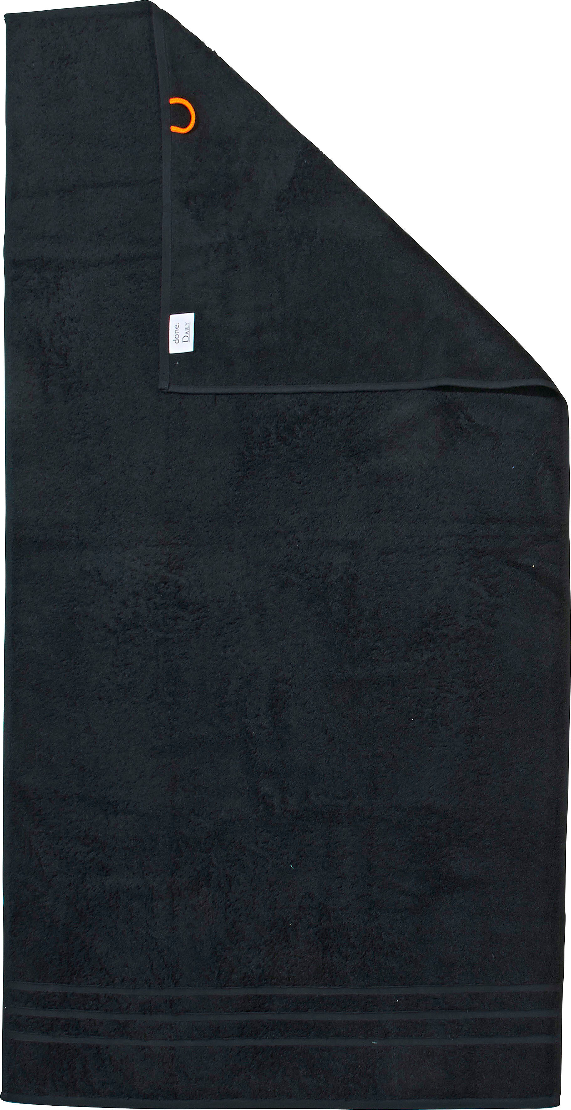 Duschtuch DONE. "Daily Uni", schwarz, B:70cm L:140cm, Walkfrottier, Obermaterial: 100% Baumwolle, Handtücher, Duschtuch, Uni Farben, saugfähiges Walkfrottier schwarz B/L: 70cmx140cm, 1 Stk., Walkfrottier
