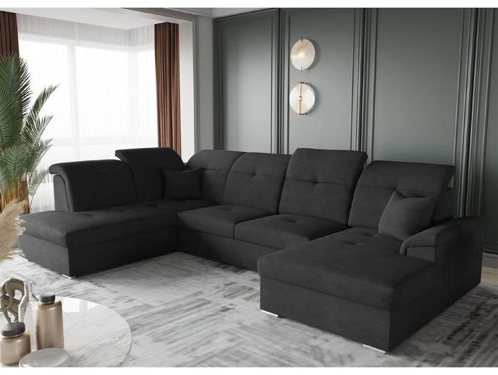 Fun Möbel Wohnlandschaft Wohnlandschaft FREJA mit Schlaffunktion, mit Bettkasten