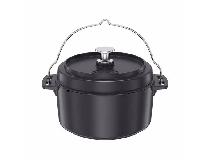 Rösle Dutch Oven ø28cm Kochtopf – Grillplatte/Grillrost – schwarz