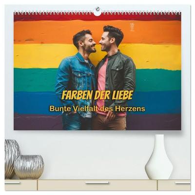 Farben der Liebe: Bunte Vielfalt des Herzens (hochwertiger Premium Wandkalender 2027 DIN A2 quer), Kunstdruck in Hochglanz