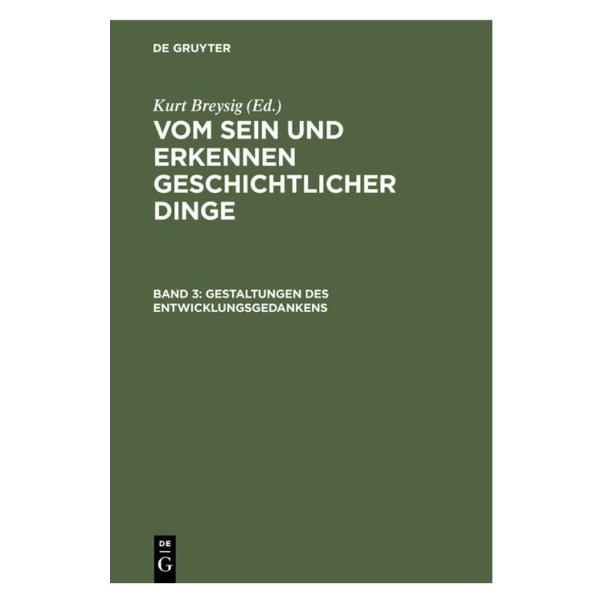 De Gruyter Vom Sein und Erkennen geschichtlicher D (Deutsch, Hardcover, Kurt Breysig) (67769031)