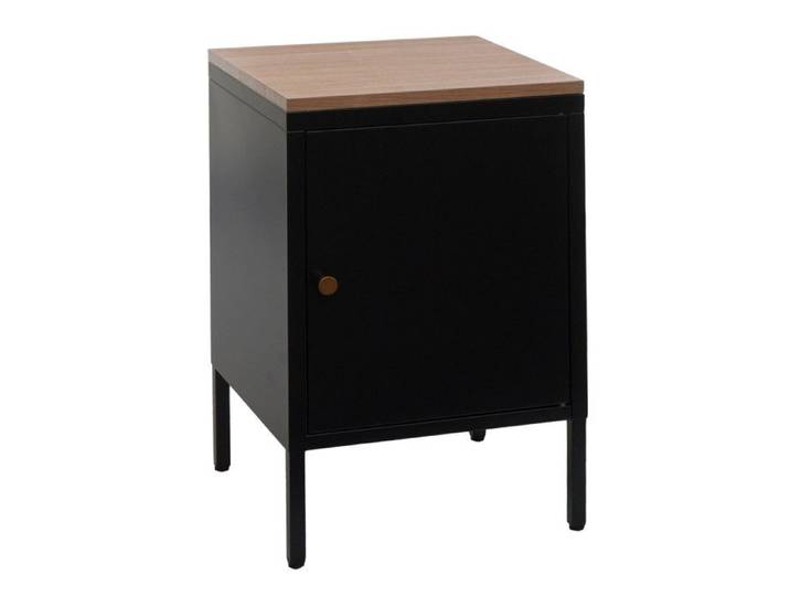 Table de chevet HWC-L84 - armoire de chevet Commode Table d'appoint - métal 63x40x40cm - mélaminé - noir