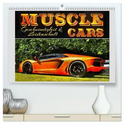 Muscle Cars, Geschwindigkeit und Leidenschaft (hochwertiger Premium Wandkalender 2027 DIN A2 quer), Kunstdruck in Hochglanz