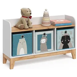 VitaliSpa, Kinderregal, Kindersitzbank Malia, Weiss/Artisan, 107.2 x 63.8 cm (107.20 x 30.60 x 63.80 cm)