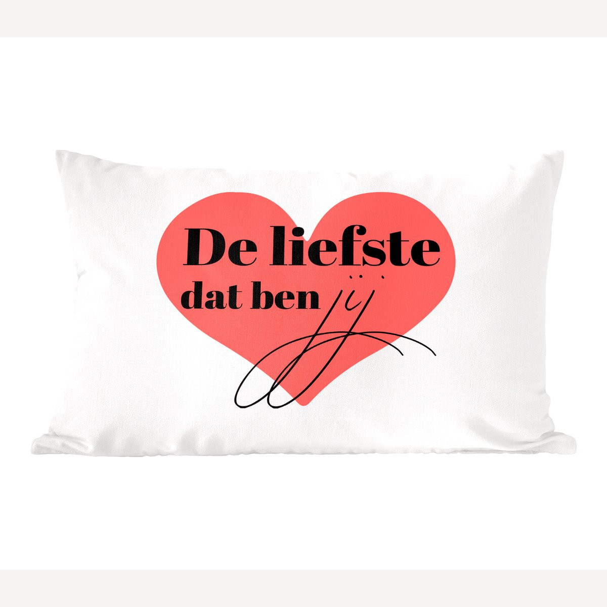 PillowMonkey Sierkussens Set met Spreuk De liefste dat ben jij - 50 x 30 cm