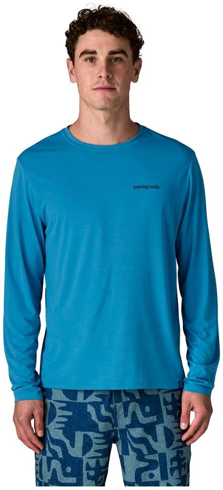Patagonia  - Long Sleeve Cap Cool Daily Boardshort Logo Shore Blue Light Shore Blue X Dye - S - Tee-shirt de rando