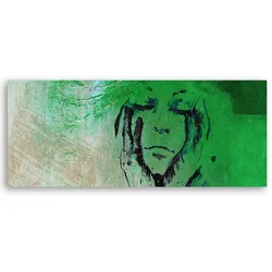 WANDBILD gesicht einer frau grün abstrakt