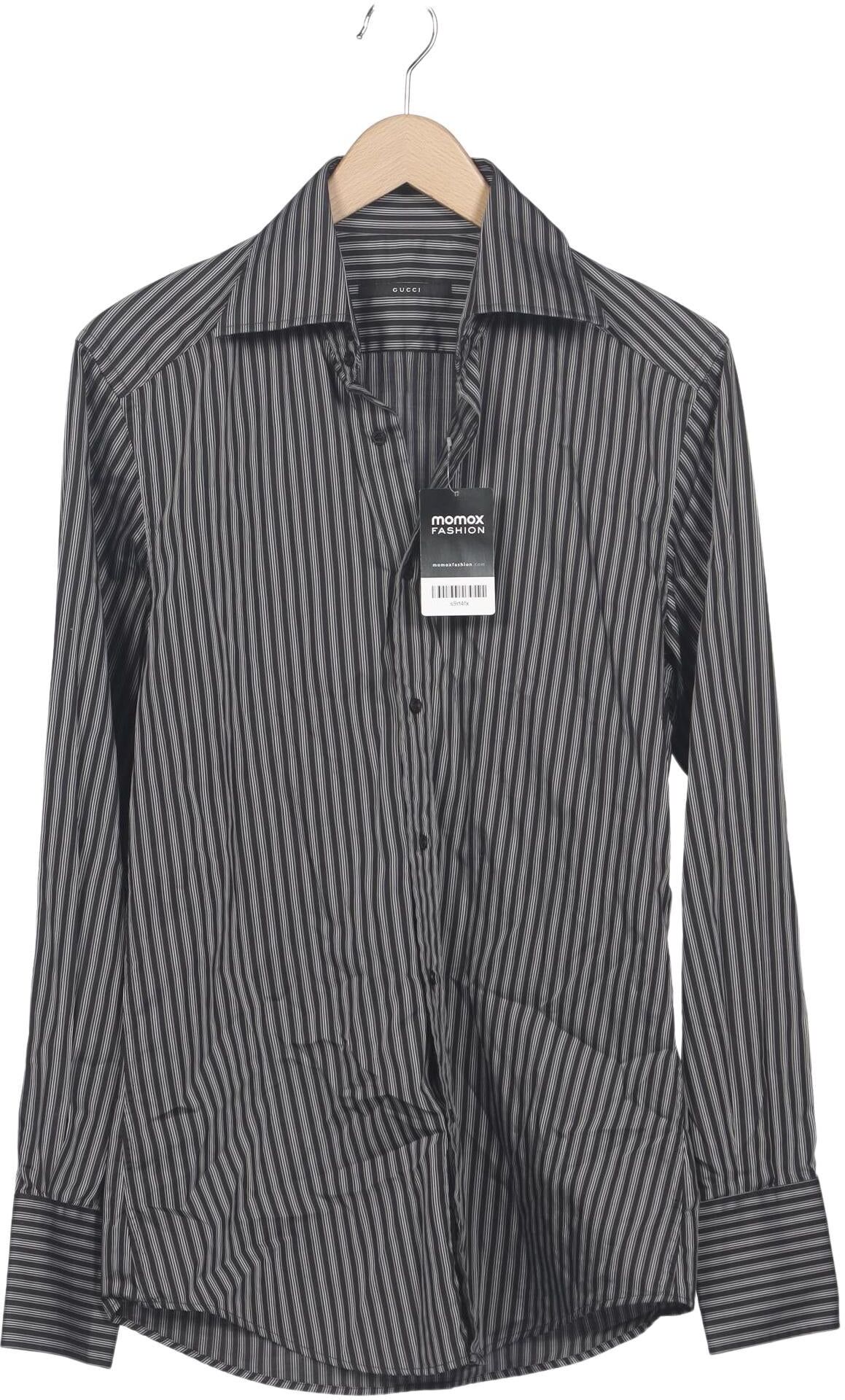Gucci Herren Hemd, Grau, Gr. 39, Baumwolle - Second Hand