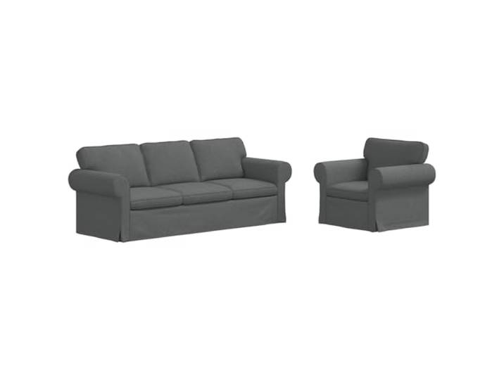 Todiikf 2-Teilig Sofagarnitur Dunkelgrau Modulares Ecksofa aus Stoff Flexibles Couch-Set für Wohnzimmer und Schlafzimmer mit bequemer Schaumstoff-Polsterung und abnehmbarem Bezug.