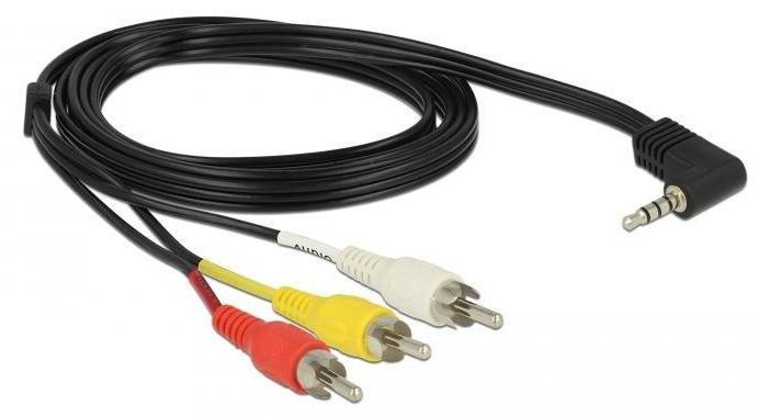 Delock 84724 RCA-kabel 3,5 mm naar 3 x RCA mannelijk, 1,5 m, zwart