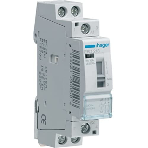 Hager ERD218 installatiereleëenheid, 16A, 1 NO + 1 NC, 24V