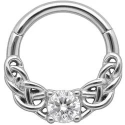 Chirurgenstahl Segmentring Clicker KRISTALL + GEDREHT