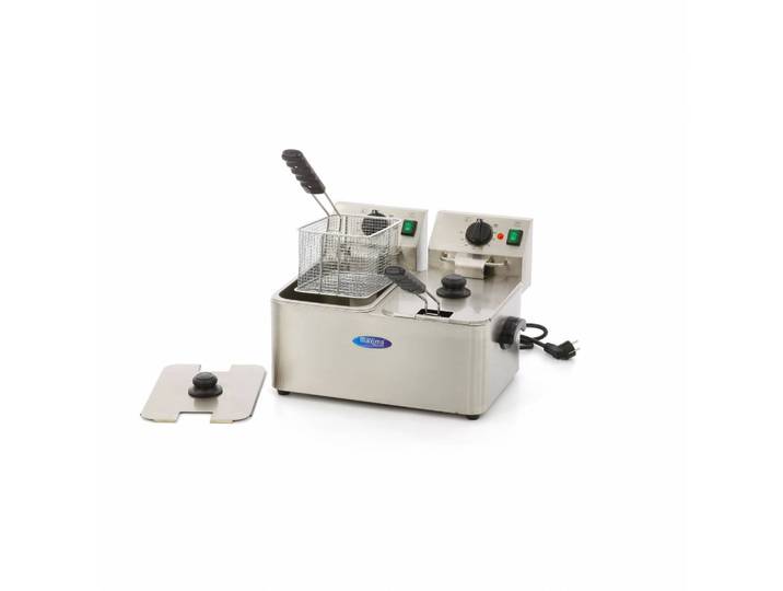 Friteuse Double - Électrique - 2x4 Litres - 2 Paniers - Zone Froide - Maxima