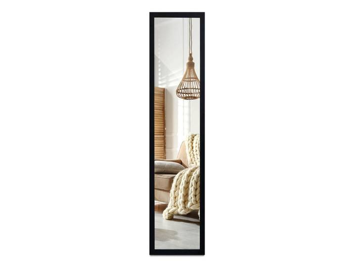 Wallfluent Standspiegel 156x36 cm – Schwarze Rahmen, Glas, Rechteckig, 156x36x0.4 cm, Spiegel, Wandspiegel