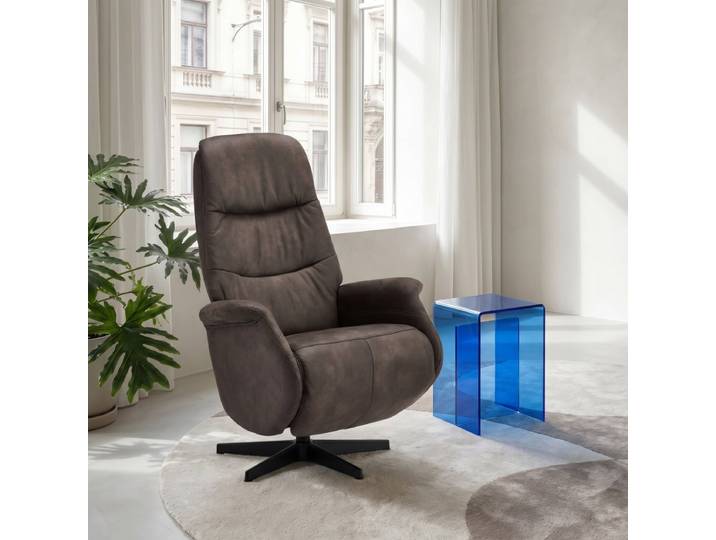 Manueller Relaxsessel Delta - Mikrofaser Taupe, drehbar