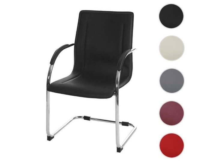 Chaise de conférence Samara chaise cantilever PVC ~ noir