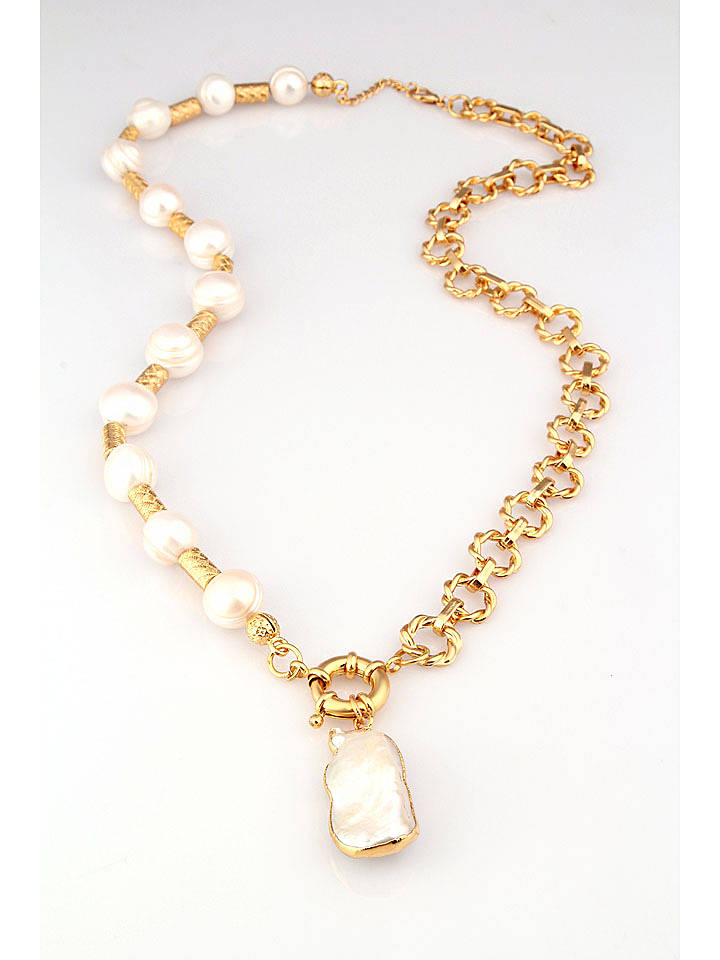 L'Atelier de Gaia Vergold. Halskette mit Schmuckelementen - (L)50 cm - onesize