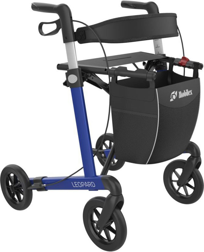 Mobilex Rollator Leopard mit Soft-Rädern Farbe: blau