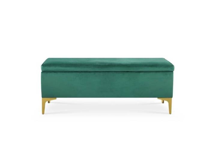 Banquette Coffre Chloé velours Vert pieds or