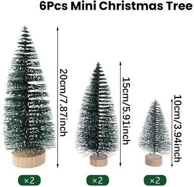 Uplifted Goods Mini Sisal Bottle Brush Christmas Tree Tabletop Ornament style 6