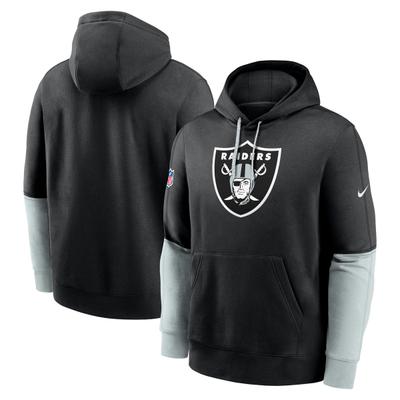 Kapuzenpullover NIKE "Nike Hoodie Las Vegas Raiders Nike Club Team Issue", Damen, Gr. XL, schwarz, 80% Baumwolle, 20% Polyester, Pullover Kapuzenpullover