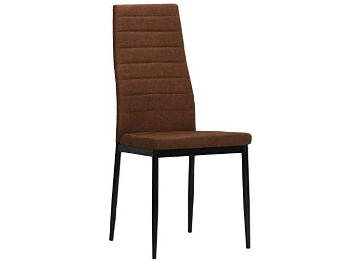 KKgypkn Esszimmerstühle 4 STK Braun Stoff Stahlrahmen, Polyesterbezug, Dick gepolstert, Ergonomisches Design, 110 kg Belastbarkeit