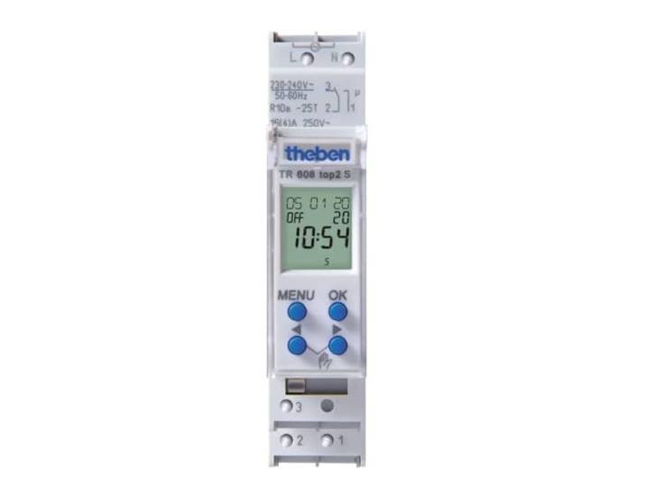 Theben 6080101 TR 608 top2 S digitale schakelklok 1-kanaals weekprogramma