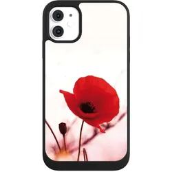 Nivocase Handyhülle für Apple iPhone 11 Hülle NIVOpure Case Schwarz Blume Mohnblume Sommer (Apple iPhone 11), Smartphone Hülle, Schwarz