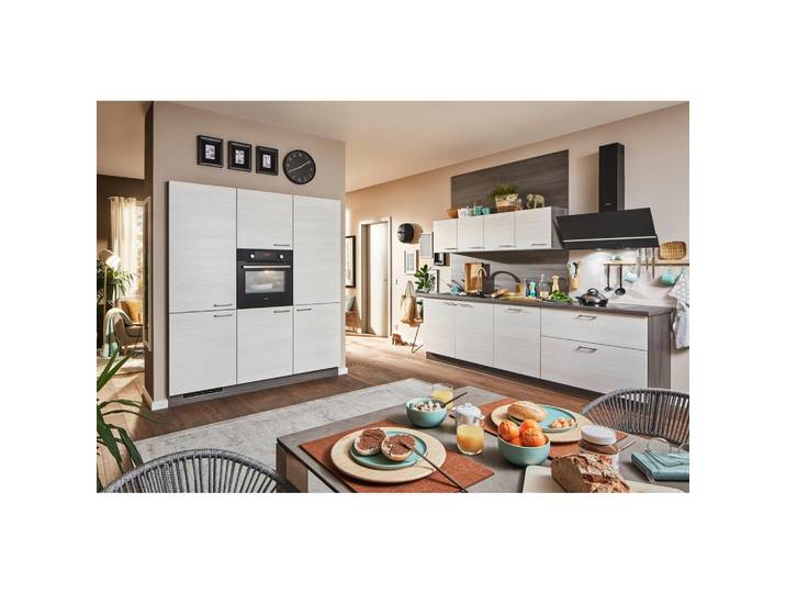 Welnova Eckküche Plan, Grau, Weiß, L-Form, einzeln stellbar, nur wie online abgebildet bestellbar, 280x180 cm, Made in Germany, in den Filialen seitenverkehrt erhältlich, vormontierter Korpus, Küchen, Eckküchen, Eckküchen ohne Geräte