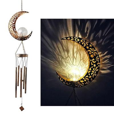 Solar-Windspiele Außenleuchte Mond Sonne Stern Lampe Schmiedeeisen Sonne Rasen Flutlicht Terrasse Outdoor Garten Dekoration wasserdicht warmweißes Licht