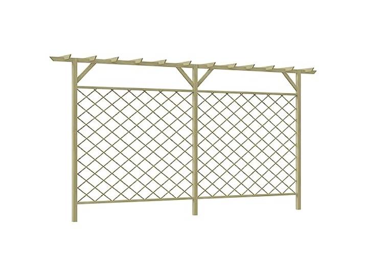 vidaXL Clôture à Lattes de Jardin avec Pergola Plantes Grimpantes Plantes Bois