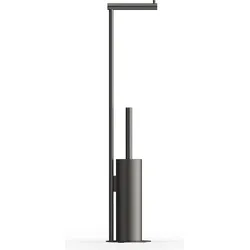 Bar Toilettenpapierständer und WC-Bürste dunkles Metall matte