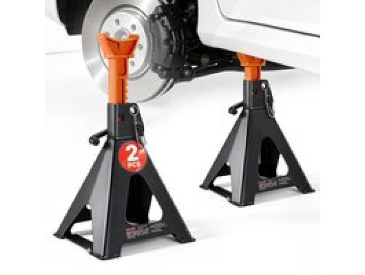 VEVOR Chandelles de Levage Voiture Capacité 6 Tonnes 1 Paire, Chandelles à Hauteur Réglable 370-580 mm, Crémaillère et Double Verrouillage, pour Camping-car Petit Camion SUV, Utilisation avec Cric
