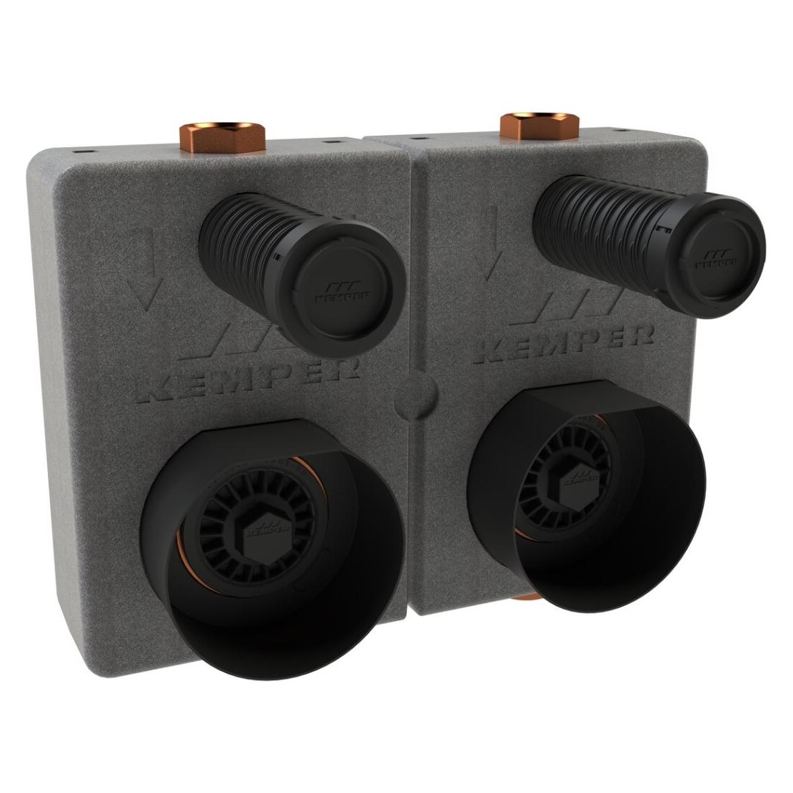 Kemper Gebr. GmbH + Co. KG Wasserzähler-Montageblock 2 Zoll koaxial, DN20, Rp 3/4 (8640702000)