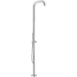 Pool- und Gartendusche mit Warm/Kalt-Mischer, laminarer Sprühstrahl, Handbrause, Farbe Inox, Material Edelstahl 316L nautisch, MX1017-INOX, MPC