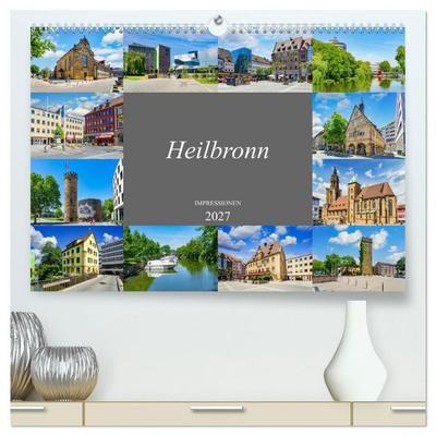 Heilbronn Impressionen (hochwertiger Premium Wandkalender 2027 DIN A2 quer), Kunstdruck in Hochglanz