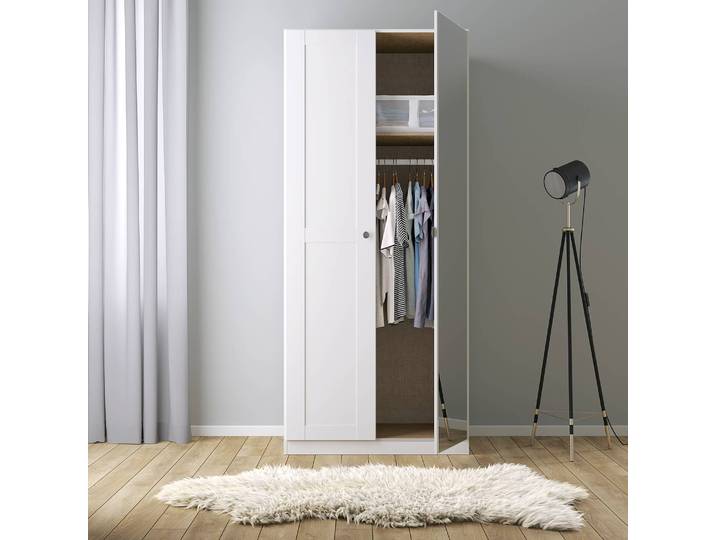 Drehtürenschrank Landhaus II 91 x 197cm Weiß
