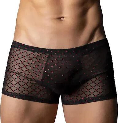 Male Power Sheer Diamond Pattern Mini Pouch Short