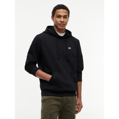 Hoodie TOMMY JEANS "TJM REGULAR BADGE", Herren, Gr. 4XL, schwarz, Sweatware, Obermaterial: 100% Baumwolle, regular fit normal, Rippbündchen, Sweatshirts Hoodie