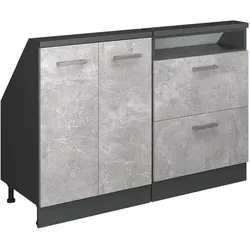 Vicco, Kommode + Sideboard, Dachschrägenschrank-Set Rion, Beton/Anthrazit/Anthrazit, 2er Set (46 x 120 x 83.80 cm)