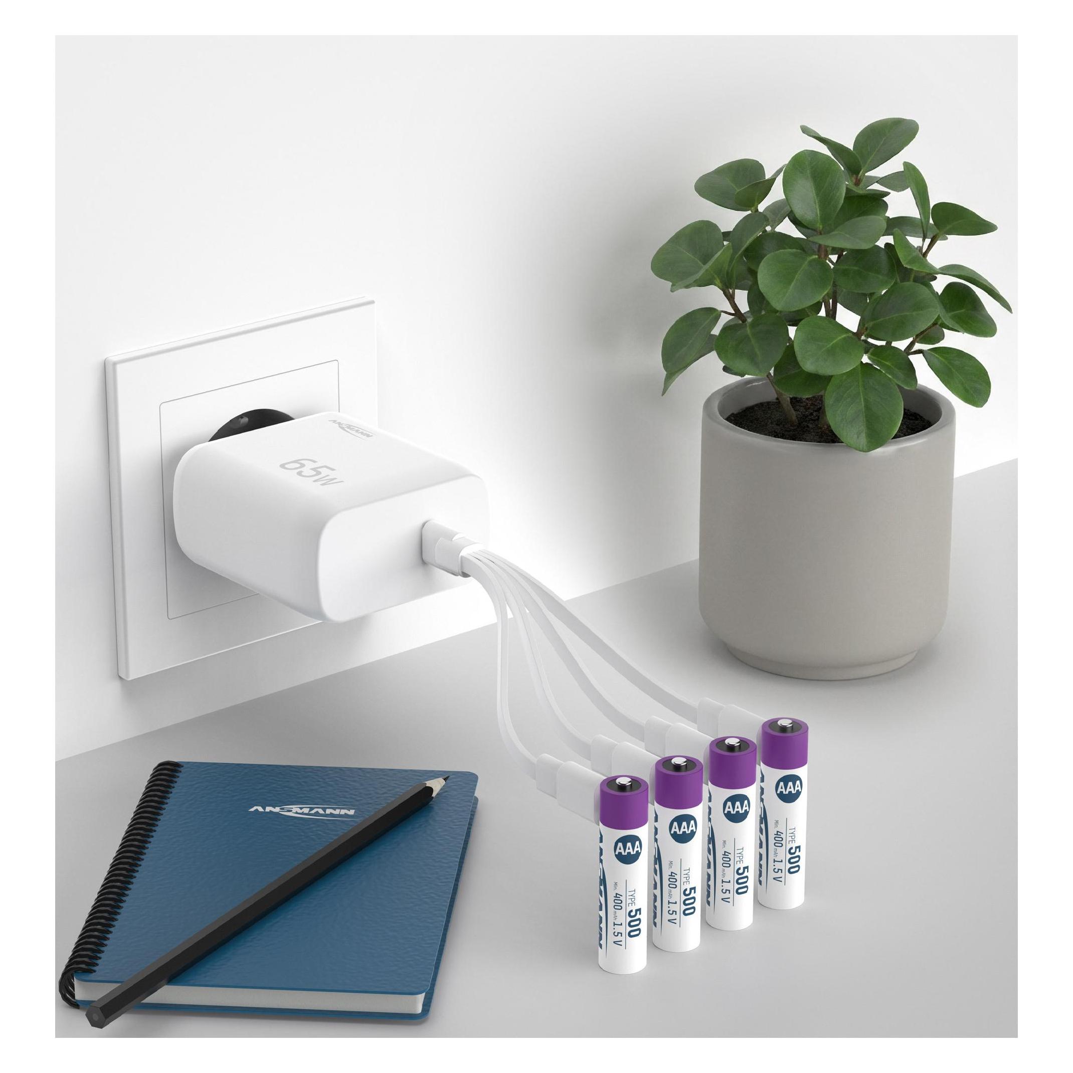 Ansmann Li-Ion Akkus Micro AAA Typ 500 (min. 400 mAh) (4 Stk., AAA, 400 mAh) (1311-0035)