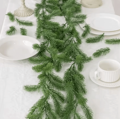 Uplift Curations 72 Mesh Artificial Pine Leaf Garland DIY Greenery Vine For Christmas & Home Decor 72 Mesh Artificial Pine Leaf Garland DIY Greenery Vine For Christmas & Home Decor