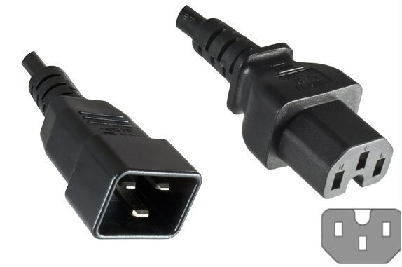 Microconnect Power Cord C20 to C15 16A 1.8m Black
